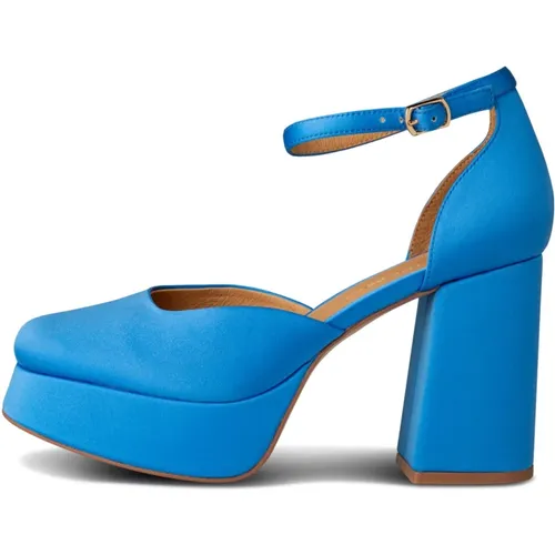 Elegant Satin Platform Heels with Ankle Strap , female, Sizes: 8 UK, 6 UK, 3 UK, 4 UK, 7 UK, 5 UK - Shoe the Bear - Modalova