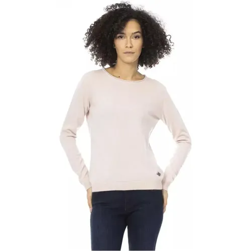 Rosa Wollpullover Monogramm Design , Damen, Größe: M - Baldinini - Modalova