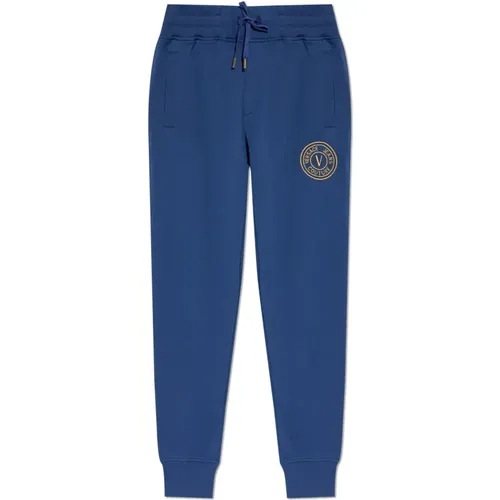 Sweatpants, male, , Size: S Pants with logo - Versace Jeans Couture - Modalova