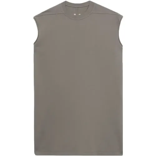 Sleeveless Tops, male, , Size: M Grey Sleeveless Tarp T-Shirt - Rick Owens - Modalova