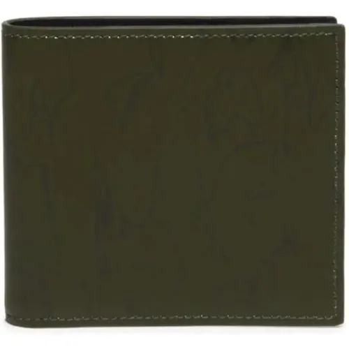 Leather Billfold Wallet in Khaki , male, Sizes: ONE SIZE - alexander mcqueen - Modalova