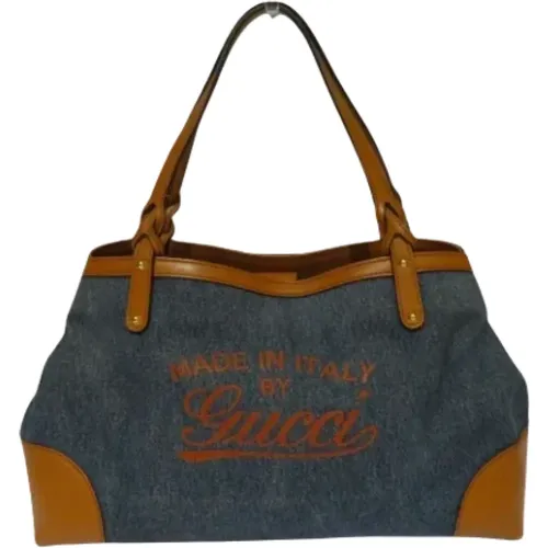 Pre-owned Tote Bags, female, , Size: ONE SIZE Pre-owned Denim gucci-bags - Gucci Vintage - Modalova