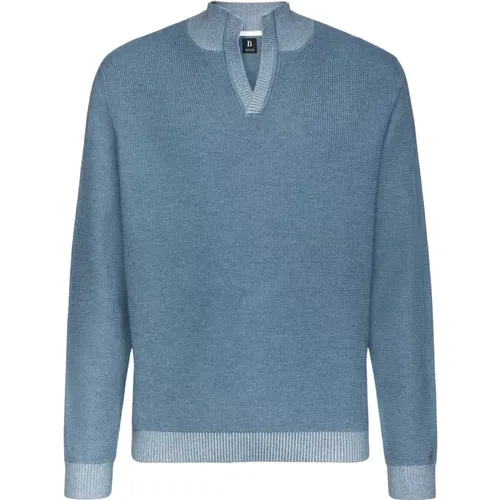 Knitwear,Baumwoll-Pullover mit offenem Ausschnitt - Boggi Milano - Modalova