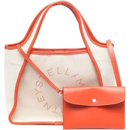 Handbags, female, , Size: ONE SIZE Logo Canvas Tote Bag - Stella Mccartney - Modalova