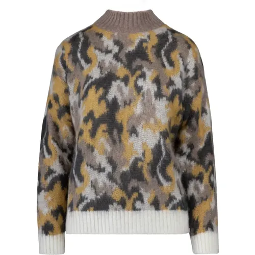 Turtlenecks, female, , Size: M Camouflage Mohair Turtleneck Sweater - BomBoogie - Modalova