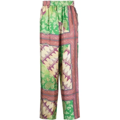 Wide Trousers, male, , Size: W28 Trousers MultiColour - Aries - Modalova