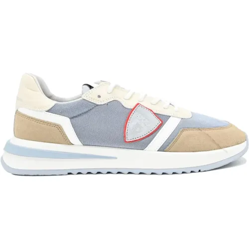 Sneakers, male, , Size: 9 US Low Top Sneakers Blue White Mondial - Philippe Model - Modalova