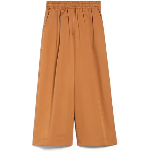 Cotton Terra Color Pants Placido Model , female, Sizes: S, XS, M, 2XS - Max Mara Weekend - Modalova
