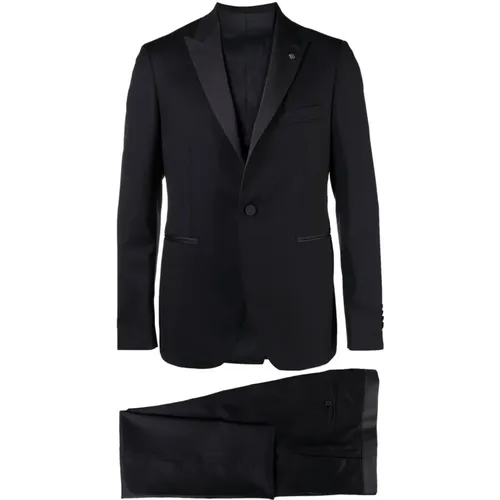 Single Breasted Suits, male, , Size: 2XL Three-Piece Tuxedo Suit - Tagliatore - Modalova