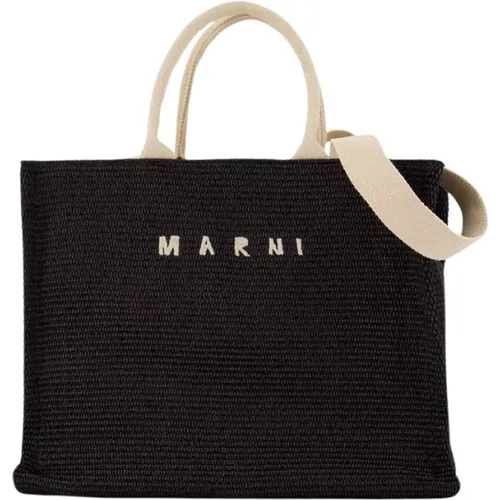 Tote Bags, male, , Size: ONE SIZE Cotton Shopper Bag - Marni - Modalova