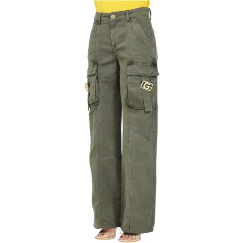 Grüne Cargo Jeans Moderner Stil , Damen, Größe: W28 - Gaëlle Paris - Modalova