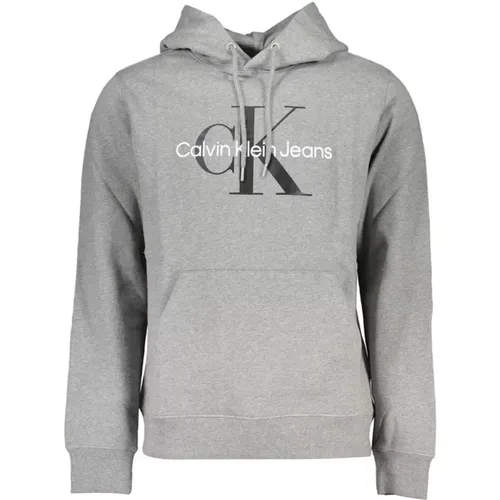 Hoodies, male, , Size: S Hooded Sweater with Logo Print - Calvin Klein - Modalova