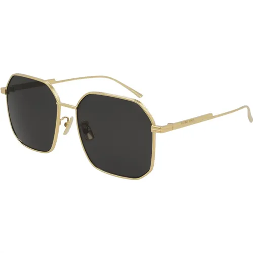 Gold/Graue Sonnenbrille - Bottega Veneta - Modalova