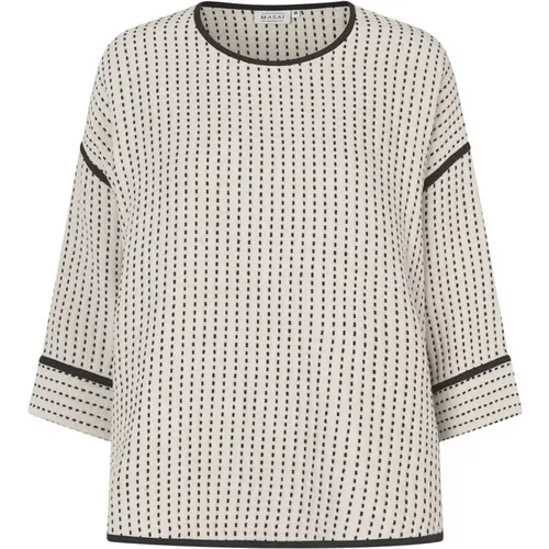 Patterned Sweatshirt Black 100% Cotton , female, Sizes: 2XL, XL, M, L, S - Masai - Modalova