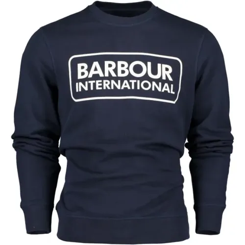 Sweatshirts, male, , Size: 2XL Large Logo Sweatshirt in Navy - Barbour - Modalova