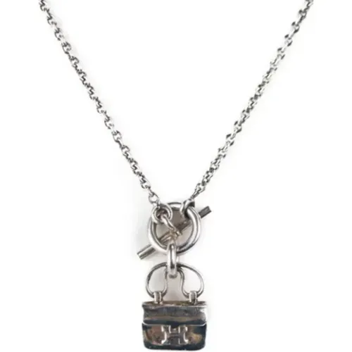 Pre-owned Silver Silver Hermes Necklace , female, Sizes: ONE SIZE - Hermès Vintage - Modalova