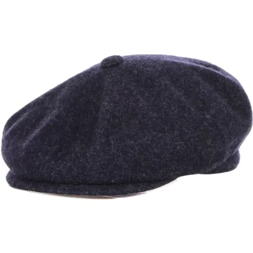 Navy Marl Wolle Flat Cap Hut , Herren, Größe: M - Kangol - Modalova