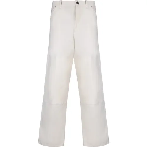 Wide Trousers, male, , Size: S Elegant Regular-Fit Front Closure Pants - Moncler - Modalova