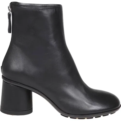 Leather Ankle Boots Round Toe , female, Sizes: 4 UK, 4 1/2 UK, 6 UK, 7 UK, 5 UK, 3 UK - AGL - Modalova