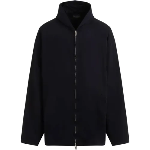 Ink Hooded Zip Up Jacket , male, Sizes: M - Balenciaga - Modalova