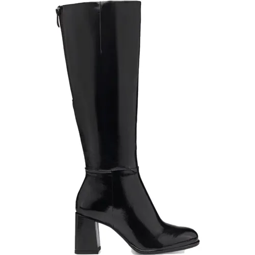 Elegante Schwarze Geschlossene Absatz Stiefeletten , Damen, Größe: 39 EU - tamaris - Modalova