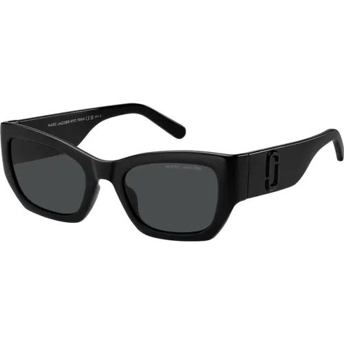 Gold/Grey Sunglasses , female, Sizes: 53 MM - Marc Jacobs - Modalova