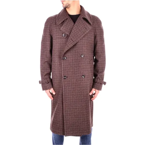 Brauner Zweireihiger Mantel , Herren, Größe: L - Tagliatore - Modalova