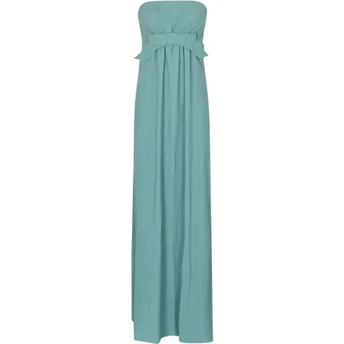 Turquoise Wave Dress Empire Line , female, Sizes: XL, 2XL, L - Chiara Boni - Modalova