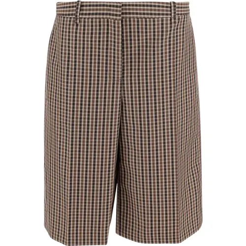 Casual Shorts, female, , Size: S Plaid Wool Short Pants - Jil Sander - Modalova