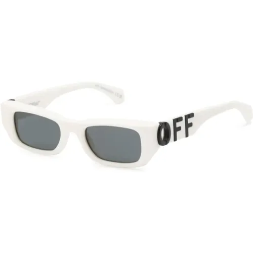 Off , Weiße Sonnenbrille mit Original-Etui , unisex, Größe: 49 MM - Off White - Modalova