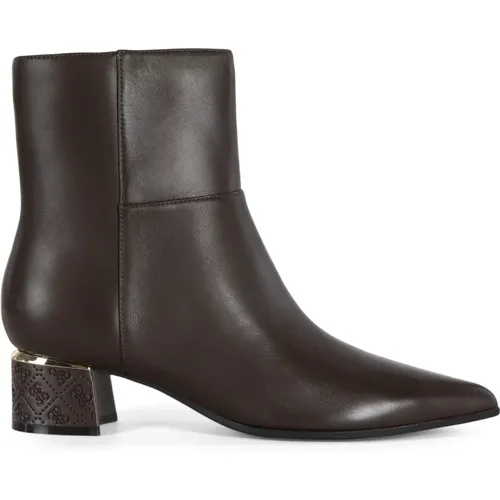 Spitze Leder-Stiefeletten , Damen, Größe: 38 EU - Guess - Modalova