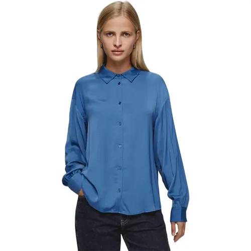 Blaue Sandeline Maluca Bluse , Damen, Größe: S/M - moss copenhagen - Modalova