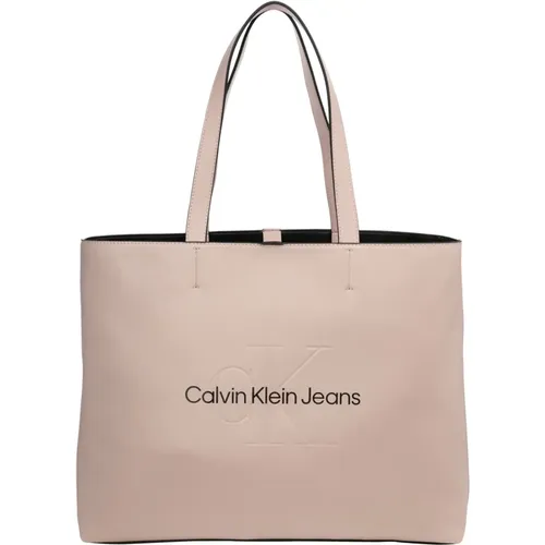 Einfache Tote Bag mit Logo , Damen, Größe: ONE Size - Calvin Klein Jeans - Modalova