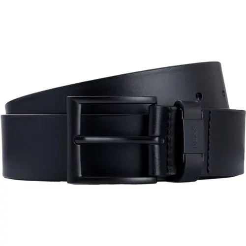 Minimalist Leather Belt With Logo , male, Sizes: 100 CM - Hugo Boss - Modalova