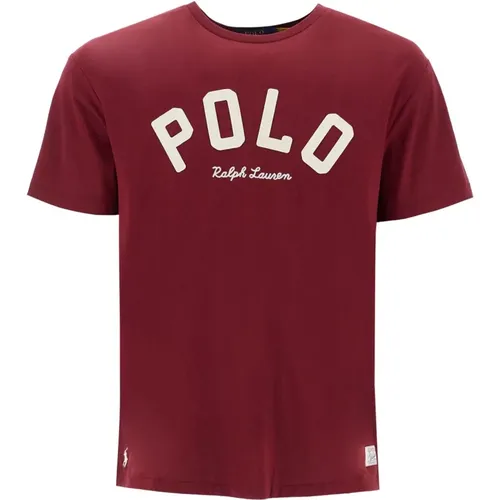 Besticktes Logo Baumwoll-T-Shirt , Herren, Größe: L - Polo Ralph Lauren - Modalova