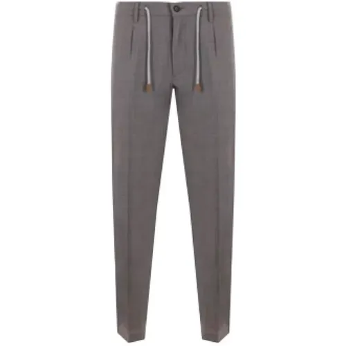 Slim-Fit Grey Trousers , male, Sizes: W30, W31, W33, W34 - Eleventy - Modalova