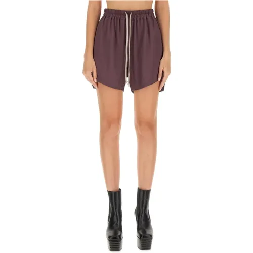 Seidenmischung Acetat Shorts Made in Italy , Damen, Größe: 2XS - Rick Owens - Modalova