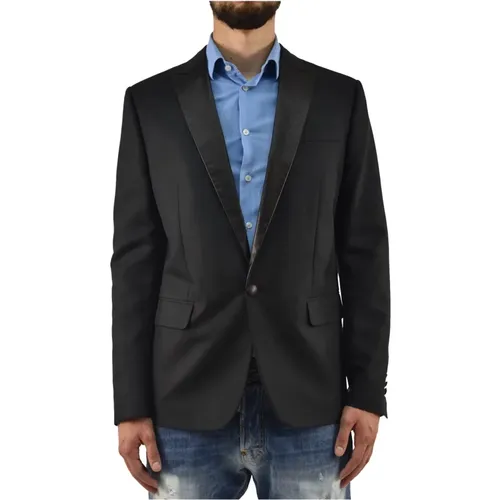 Blazers, male, , Size: XL Cotton Blazer Jacket - Dsquared2 - Modalova