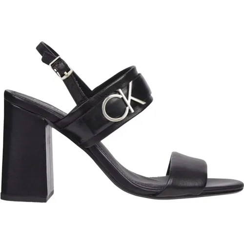 Leather Block Sandals , female, Sizes: 5 UK, 6 UK, 8 UK, 3 UK - Calvin Klein - Modalova