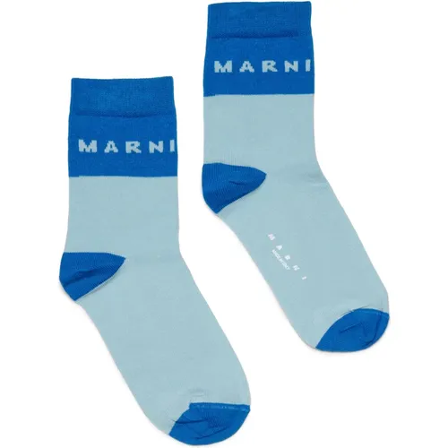 Colorblock Baumwollmischung Socken mit Logo - Marni - Modalova