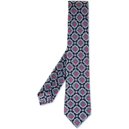 Silk Tie with Majolica Pattern , male, Sizes: ONE SIZE - Kiton - Modalova