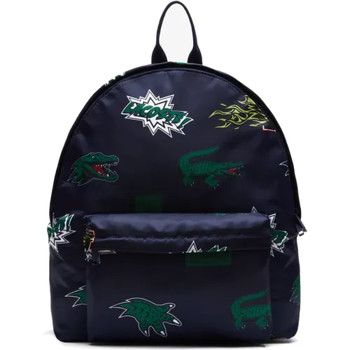 Holiday Backpack Comic Print Navy-Mochilas , female, Sizes: ONE SIZE - Lacoste - Modalova