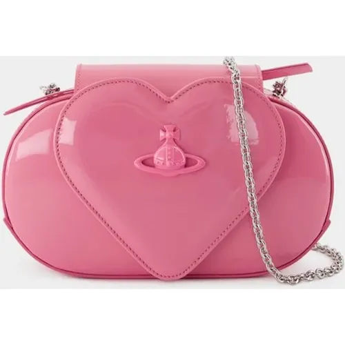 Rosa Leder Crossbody Tasche mit Herzklappe - Vivienne Westwood - Modalova