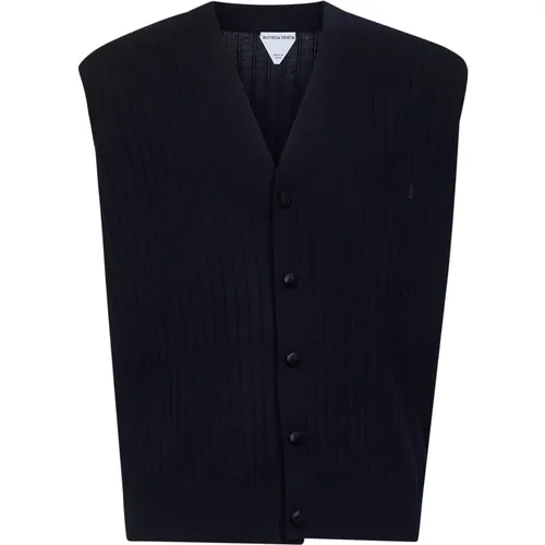 Vests, male, , Size: L Sleeveless Wool Sweater - Bottega Veneta - Modalova