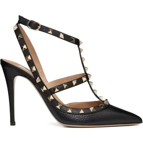 Pumps, female, , Size: 9 US Rockstud Pumps with Gold Accents - Valentino Garavani - Modalova