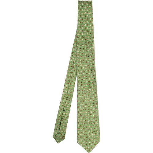 Green Silk Pattern Tie , male, Sizes: ONE SIZE - Errico Formicola - Modalova