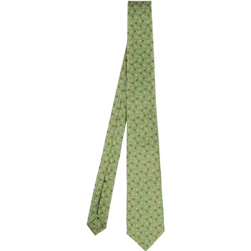 Ties, male, , Size: ONE SIZE Green Silk Pattern Tie - Errico Formicola - Modalova