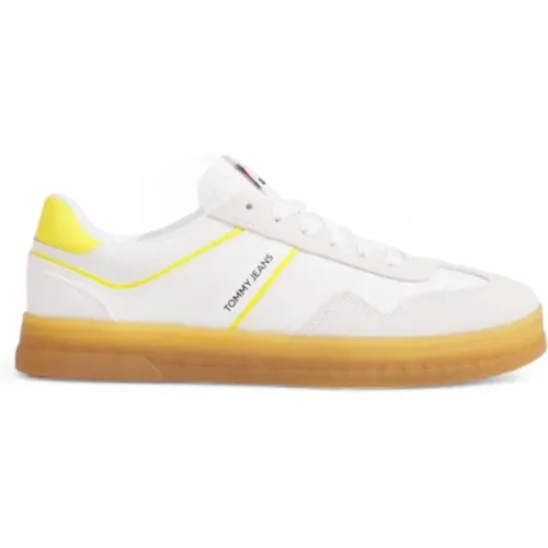 Sneakers, female, , Size: 8 US Yellow Suede Lace-up Sneakers - Tommy Hilfiger - Modalova