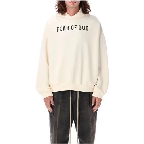 Cream Knitwear Overlapped Hoodie Aw24 , male, Sizes: L, XL - Fear Of God - Modalova