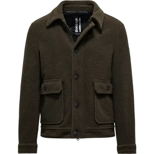 Boiled Wool Effect Shirt-Jacket , male, Sizes: L, 2XL - BomBoogie - Modalova